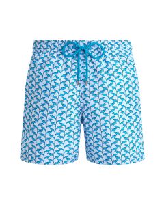 White Net Shark Swim Shorts