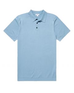 Blue Mist Sea Island Cotton Polo Shirt