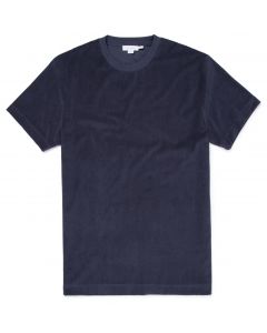 Marinblå t-shirt i frotté material 