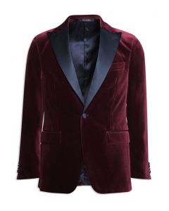 Red Frampton Velvet Tuxedo Blazer