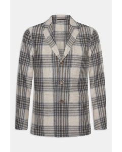 Beige Checked Hector Shirt Jacket