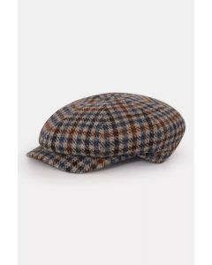 Checked Newsboy Wool Cap