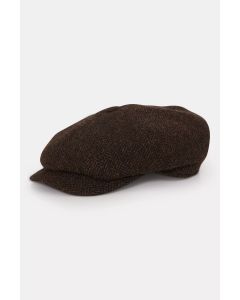 Brown Newsboy Wool Cap